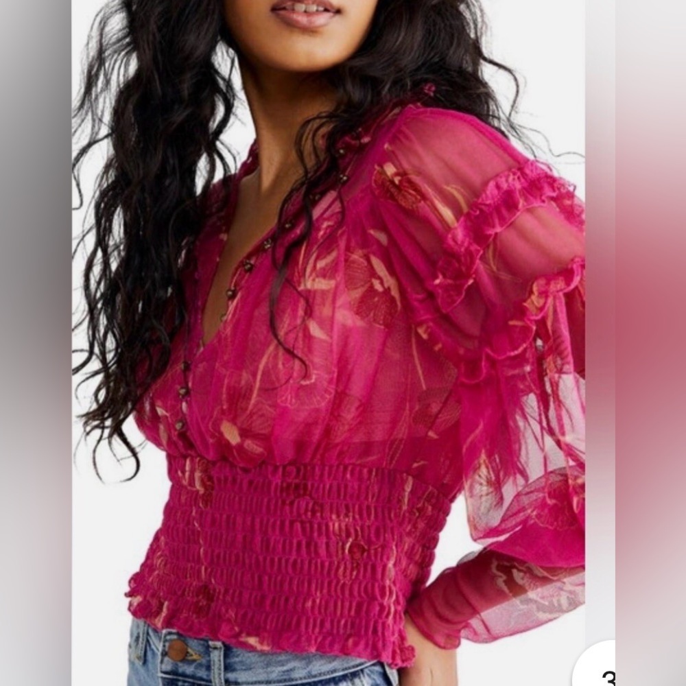 Free People Time For Shine Cropped Blouse